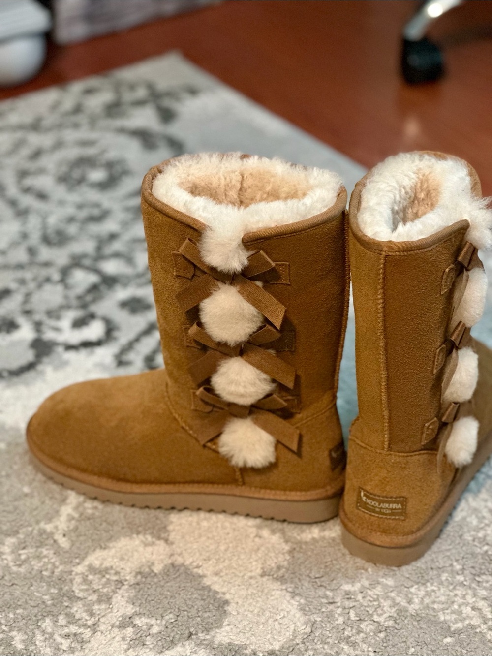 Koolaburra by UGG Chestnut Suede Shearling-Trim Boots
